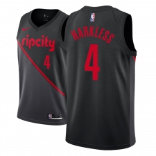Men NBA 2018-19 Portland Trail Blazers #4 Maurice Harkless City Edition Black Jersey