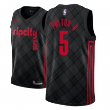 Men NBA 2018-19 Portland Trail Blazers #5 Gary Payton II City Edition Black Jersey
