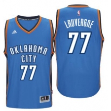 Men's Oklahoma City Thunder #77 Joffrey Lauvergne adidas Light Blue New Swingman Road Jersey