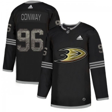 Men's Adidas Anaheim Ducks #96 Charlie Conway Black Authentic Classic Stitched NHL Jersey