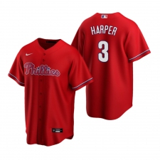 Men's Nike Philadelphia Phillies #3 Bryce Harper Red Alternate Stitched Baseball Jersey
