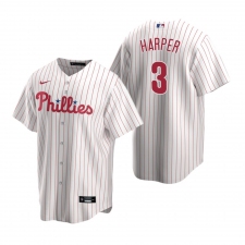 Men's Nike Philadelphia Phillies #3 Bryce Harper White Home Stitched Baseball Jersey