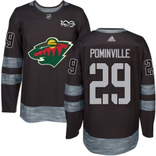 Adidas Minnesota Wild #29 Jason Pominville Black 1917-2017 100th Anniversary Stitched NHL Jersey