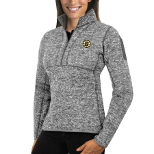 Boston Bruins Antigua Women's Fortune Zip Pullover Sweater Black