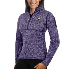 Boston Bruins Antigua Women's Fortune Zip Pullover Sweater purple