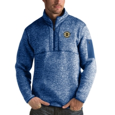 Men's Boston Bruins Antigua Fortune Quarter-Zip Pullover Jacket Blue
