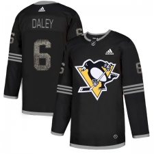 Men's Adidas Pittsburgh Penguins #6 Trevor Daley Black Authentic Classic Stitched NHL Jersey