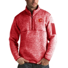 Men's Calgary Flames Antigua Fortune Quarter-Zip Pullover Jacket Red
