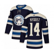 Men's Columbus Blue Jackets #14 Gustav Nyquist Authentic Navy Blue Alternate Hockey Jersey