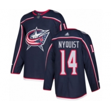 Youth Columbus Blue Jackets #14 Gustav Nyquist Authentic Navy Blue Home Hockey Jersey