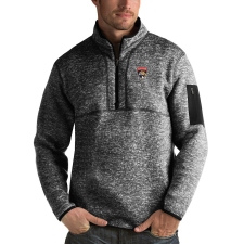 Men's Florida Panthers Antigua Fortune Quarter-Zip Pullover Jacket Charcoal