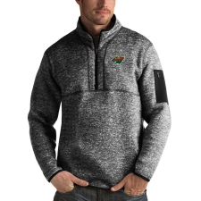 Men's Minnesota Wild Antigua Fortune Quarter-Zip Pullover Jacket Charcoal
