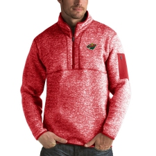 Men's Minnesota Wild Antigua Fortune Quarter-Zip Pullover Jacket Red
