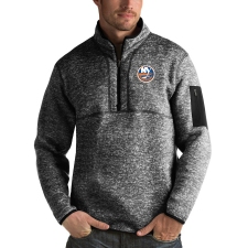 Men's New York Islanders Antigua Fortune Quarter-Zip Pullover Jacket Charcoal