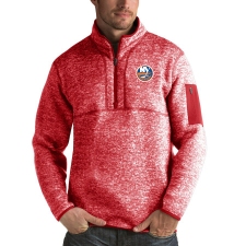 Men's New York Islanders Antigua Fortune Quarter-Zip Pullover Jacket Red