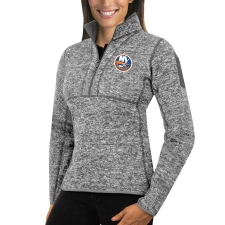 New York Islanders Antigua Women's Fortune Zip Pullover Sweater Black