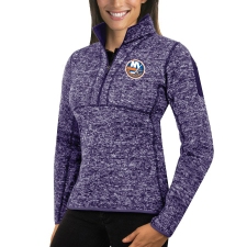 New York Islanders Antigua Women's Fortune Zip Pullover Sweater Purple