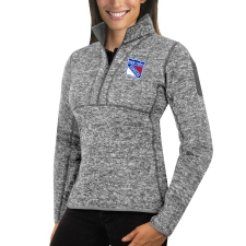 New York Rangers Antigua Women's Fortune Zip Pullover Sweater Black