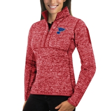 St. Louis Blues Antigua Women's Fortune Zip Pullover Sweater Red