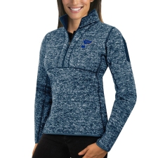 St. Louis Blues Antigua Women's Fortune Zip Pullover Sweater Royal