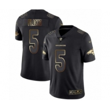 Men's Denver Broncos #5 Joe Flacco Black Gold Vapor Untouchable Limited Football Jersey