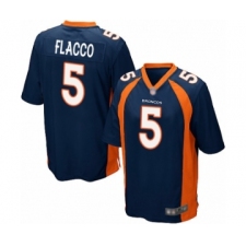 Men's Denver Broncos #5 Joe Flacco Game Navy Blue Alternate Football Jersey