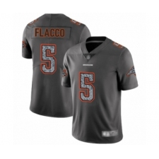 Men's Denver Broncos #5 Joe Flacco Gray Static Fashion Limited Football Jersey