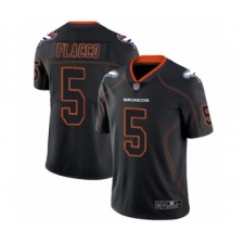 Men's Denver Broncos #5 Joe Flacco Limited Lights Out Black Rush Football Jersey