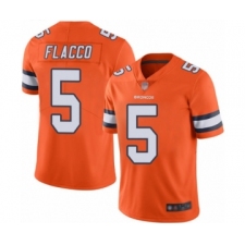 Men's Denver Broncos #5 Joe Flacco Limited Orange Rush Vapor Untouchable Football Jersey