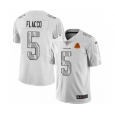Men's Denver Broncos #5 Joe Flacco Limited White City Edition Football Jersey
