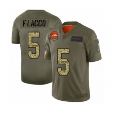 Men's Denver Broncos #5 Joe Flacco Olive Camo 2019 Salute to Service Limited Football Jersey