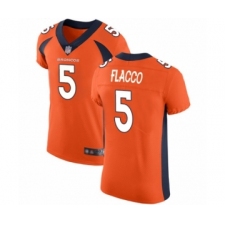 Men's Denver Broncos #5 Joe Flacco Orange Team Color Vapor Untouchable Elite Player Football Jersey