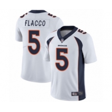 Men's Denver Broncos #5 Joe Flacco White Vapor Untouchable Limited Player Football Jersey