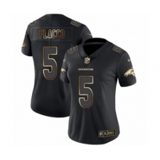 Women's Denver Broncos #5 Joe Flacco Black Gold Vapor Untouchable Limited Football Jersey