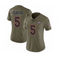 Women's Denver Broncos #5 Joe Flacco Limited Olive 2017 Salute to Service Football Jersey