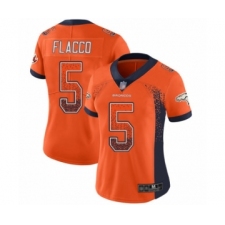 Women's Denver Broncos #5 Joe Flacco Limited Orange Rush Drift Fashion Football Jersey