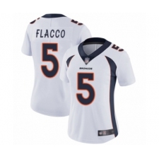 Women's Denver Broncos #5 Joe Flacco White Vapor Untouchable Limited Player Football Jersey
