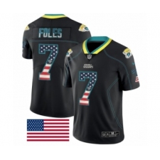 Men's Jacksonville Jaguars #7 Nick Foles Limited Black Rush USA Flag Football Jersey