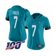 Women's Nike Jacksonville Jaguars #7 Nick Foles Teal Green Alternate Vapor Untouchable Limited Player 100th Season NFL Jersey