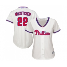 Women's Philadelphia Phillies #22 Andrew McCutchen Replica Cream Alternate Cool Base Baseball Jersey