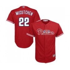 Youth Philadelphia Phillies #22 Andrew McCutchen Replica Red Alternate Cool Base Baseball Jersey