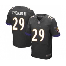Men's Baltimore Ravens #29 Earl Thomas III Elite Black Alternate Football Jersey