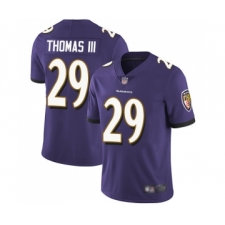 Men's Baltimore Ravens #29 Earl Thomas III Purple Team Color Vapor Untouchable Limited Player Football Jersey