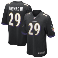 Men's Baltimore Ravens #29 Earl Thomas Nike Black Game Jersey