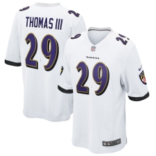 Men's Baltimore Ravens #29 Earl Thomas Nike White Game Jersey