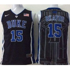 Blue Devils #15 Jahlil Okafor Black Basketball Stitched NCAA Jersey