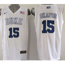 Blue Devils #15 Jahlil Okafor White Basketball Elite Stitched NCAA Jersey