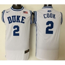 Blue Devils #2 Quinn Cook White Basketball Stitched NCAA Jersey