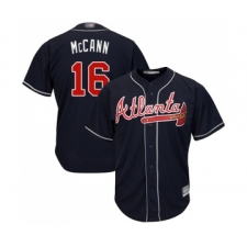 Men's Atlanta Braves #16 Brian McCann Replica Blue Alternate Road Cool Base Baseball Jersey