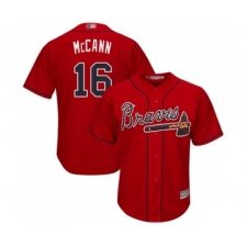 Men's Atlanta Braves #16 Brian McCann Replica Red Alternate Cool Base Baseball Jersey